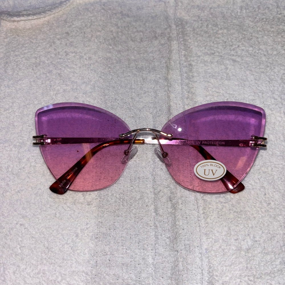 Purple Gradient Rimless Women's Sunglasses